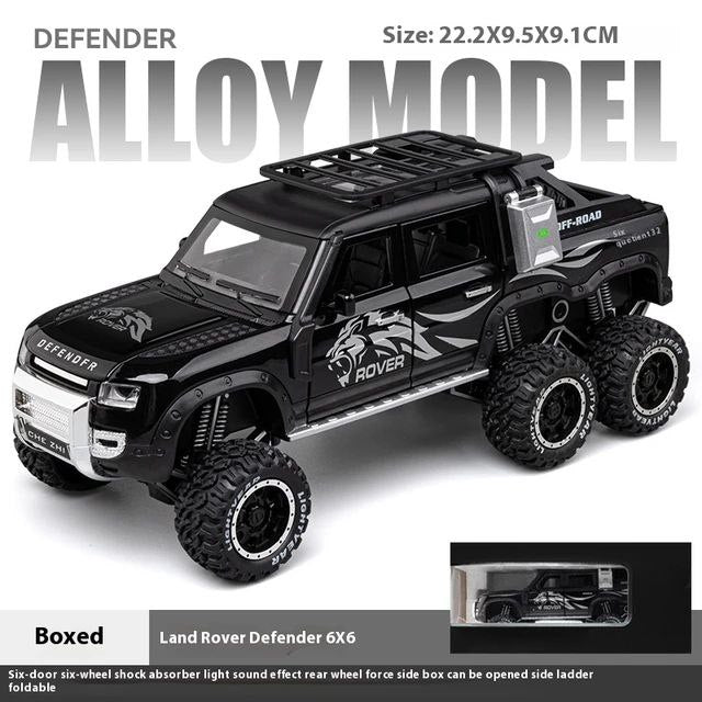 DEFENDER 6X6 1:24 DIECAST METAL TOY CAR (MULTICOLOUR : BLACK, WHITE, GREEN)