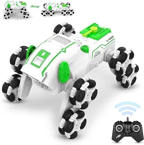 Robot Dog , 8WD Remote-Control-Dog with Spraying Light, 2.4Ghz All Terrain RC Stunt-Dog , 360°Rotating RC Truck Toys for Kids 8 9 10 11 12 Year Boys Girls Christmas Birthday Gift