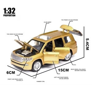 Toyota Land Cruiser Prado 1:32 Diecast Metal Car Model Toy With Music (4 Color Available 1 Color Send)