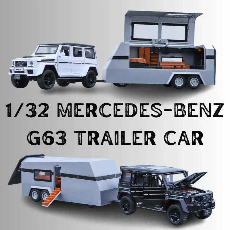 MERCEDES-BENZ G63 PICK-UP TRAILER 1:32 DIECAST METAL PULLBACK TOY CAR WITH OPENABLE DOORS & LIGHT, MUSIC BOYS CAR FOR KIDS BEST TOYS GIFTS TOYS FOR KIDS [SIZE:-22CM*8CM*6CM]【 MULTICOLOR 】