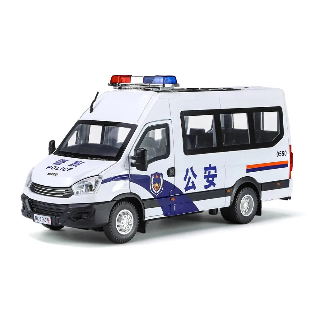 BIG SIZE POLICE VAN 1:24 DIECAST METAL TOY CAR (MULTICOLOUR :- BLACK, WHITE)