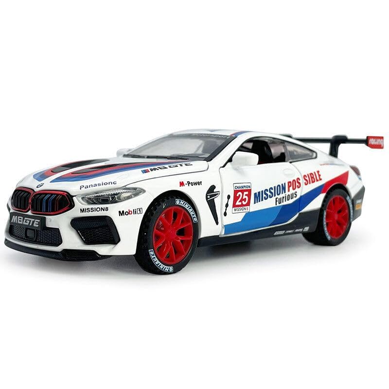 BMW M8 GTE SPORTS 1:32 DIECAST METAL TOY CAR (MULTICOLOUR :- BLACK, WHITE)