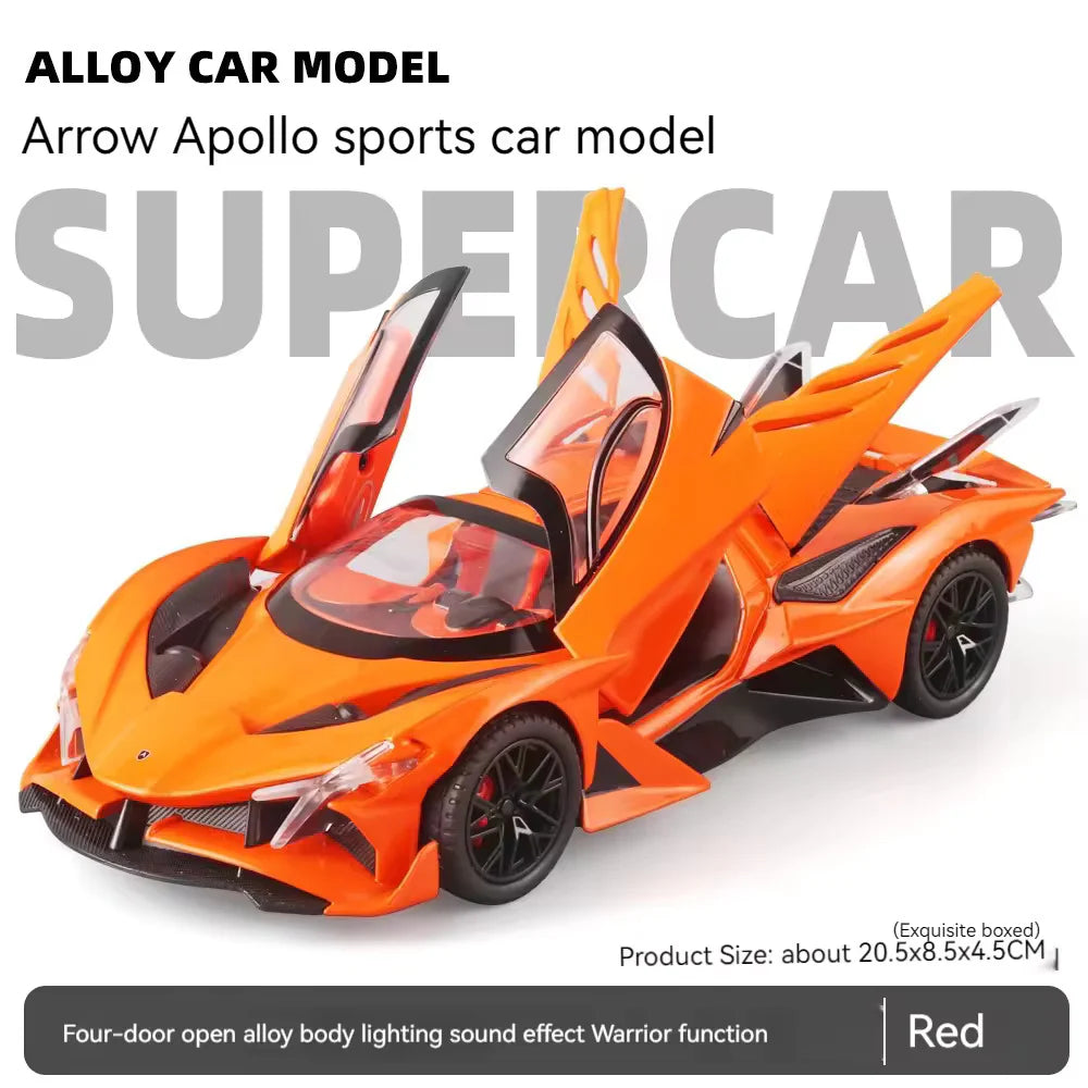 APOLLO SPORT CAR EXCLUSIVE 1:24 DIECAST METAL TOY CAR (MULTICOLOUR:- ORANGE, STARLIGHT, RED, BLACK)