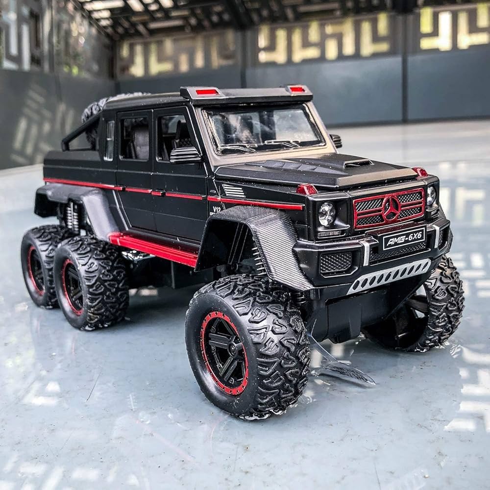 Mercedes Benz G63 6x6 1:22 Diecast Metal Toy Car (Muticolour :- Red, Black, White) [Size : 21Cm*9Cm*10Cm]