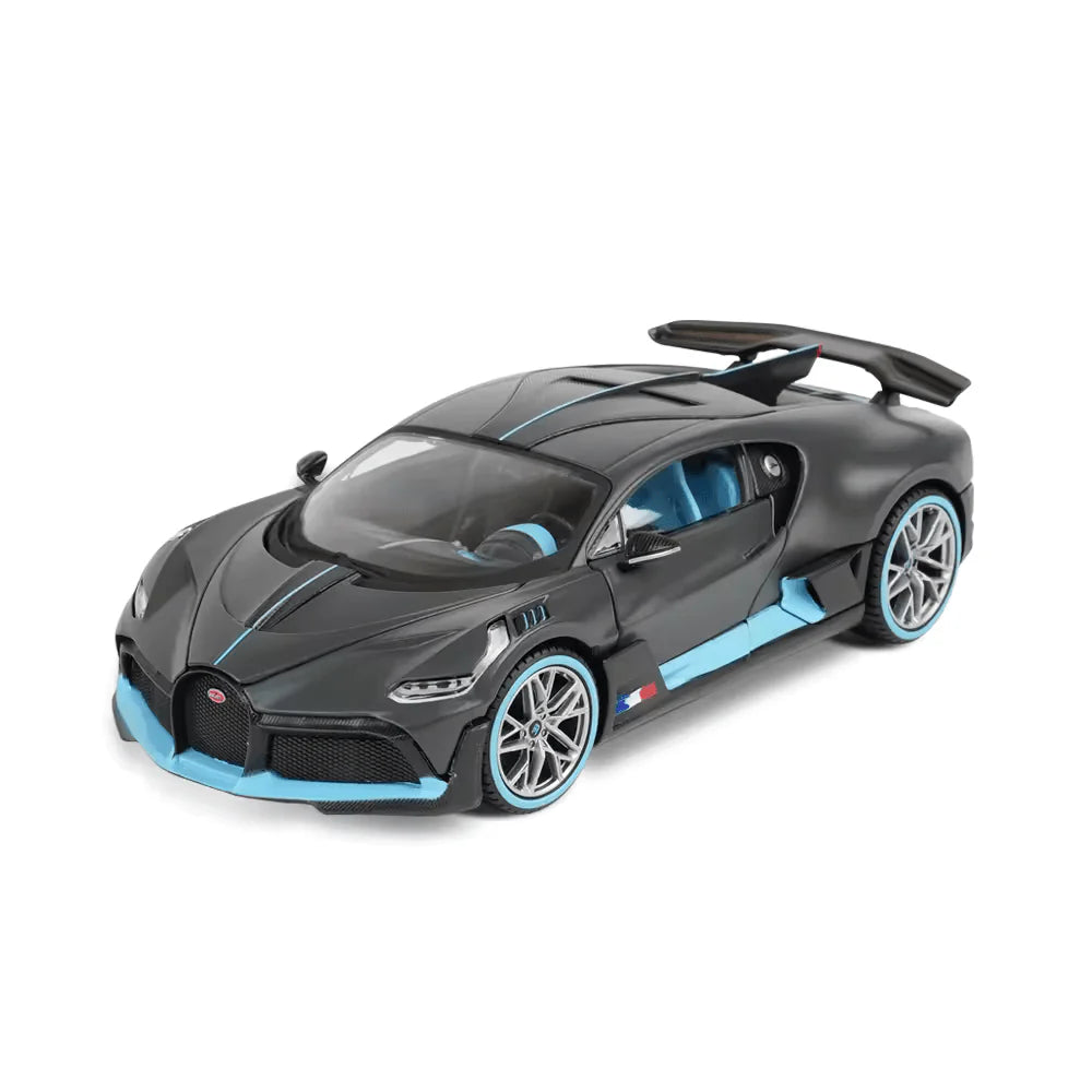 BUGATTI DIVO 1:24 DIECAST METAL TOY CAR (MULTICOLOUR :- GRAY, RED, WHITE)