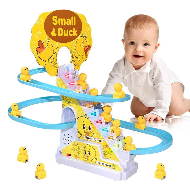 Duck Track Slide Toys Climb Stairs Toy | Educational Climbing Stairs Toys with Music for Children Toddler Boys Girls (3 Ducks Included)