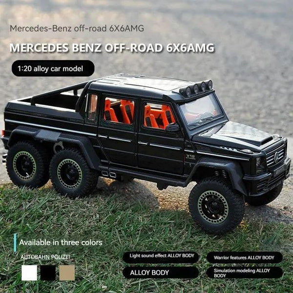 MERCEDES BENZ 6X6 AMG 1:24 DIECAST METAL TOY CAR (MULTICOLOUR :- BLACK, GOLDEN, WHITE)