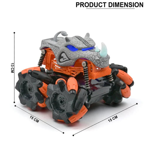 Monster Trucks for Kids Dinosaur Toys 1:15 Scale RC Car 360°Rotation 4WD Stunt Car Remote Control Car