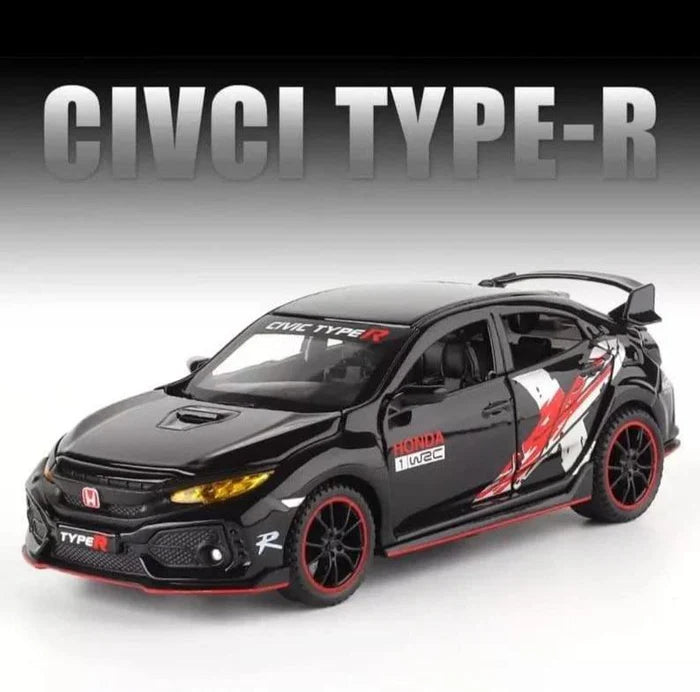 HONDA CIVIC TYPE-R 1:32 DIECAST METAL TOY CAR (MULTICOLOUR :- BLACK, WHITE, RED)