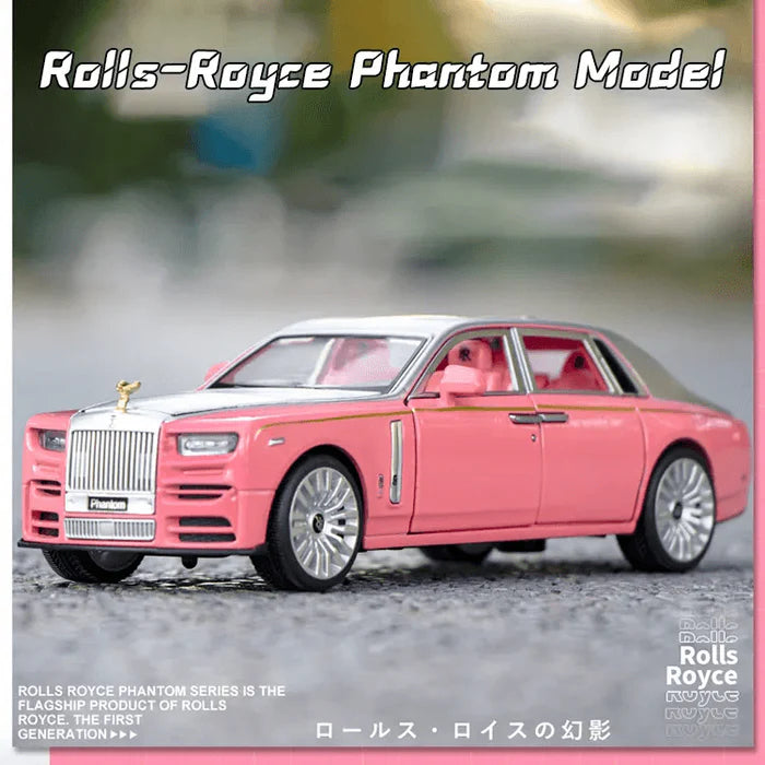 BIG SIZE ROLLS ROYCE PHANTOM 1:24 DIECAST METAL PULLBACK TOY CAR WITH OPENABLE DOORS & LIGHT, MUSIC BOYS CAR FOR KIDS BEST TOYS GIFTS TOYS FOR KIDS [SIZE:-22CM*10CM*9CM]【 MULTICOLOR 】