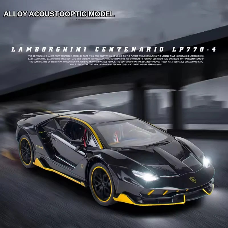 LAMBORGHINI CENTENARIO LP770 1:24 DIECAST METAL TOY CAR (MULTICOLOUR :- BLACK, RED, YELLOW)