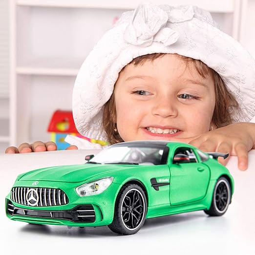 Mercedes Benz AMG GTR 1:32 Diecast Metal Toy Car (Multicolour :- black-yellow, black-red, green) [Size : 15Cm*6.4Cm*5Cm]