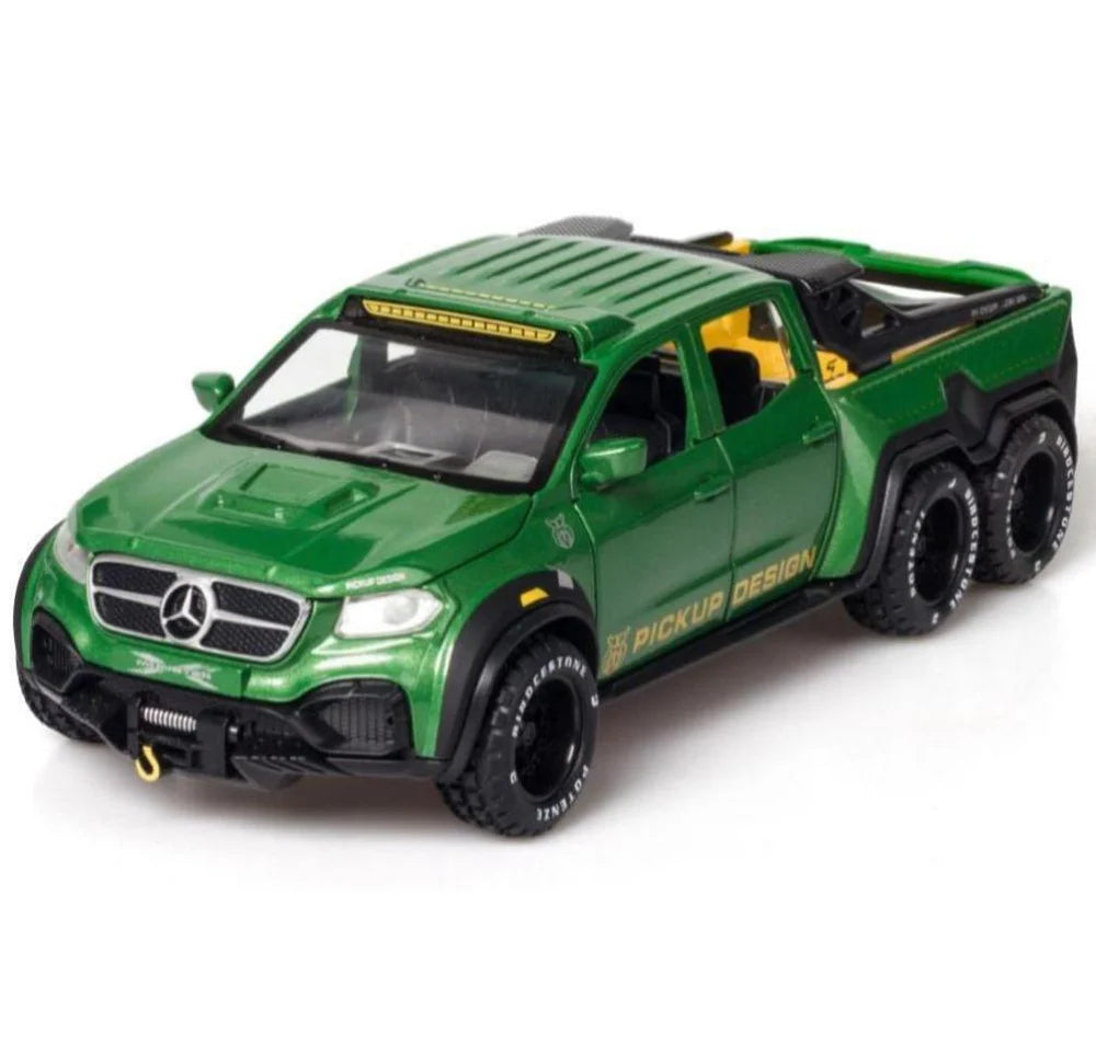 AMG*6-6-PICKUP 1:24 DIECAST METAL TOY CAR (MULTICOLOUR :-BLACK, GREEN ,RED)