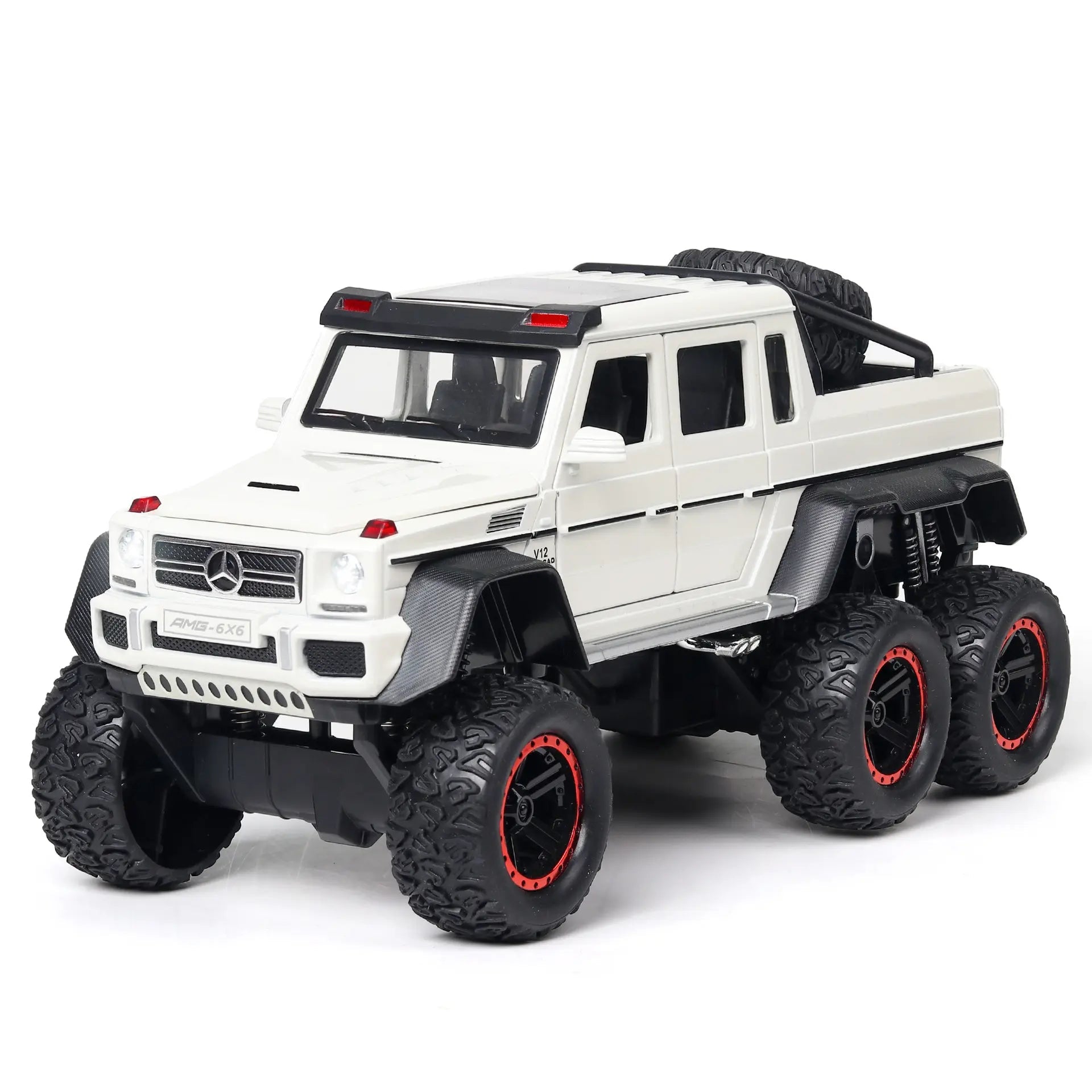 Mercedes Benz G63 6x6 1:22 Diecast Metal Toy Car (Muticolour :- Red, Black, White) [Size : 21Cm*9Cm*10Cm]