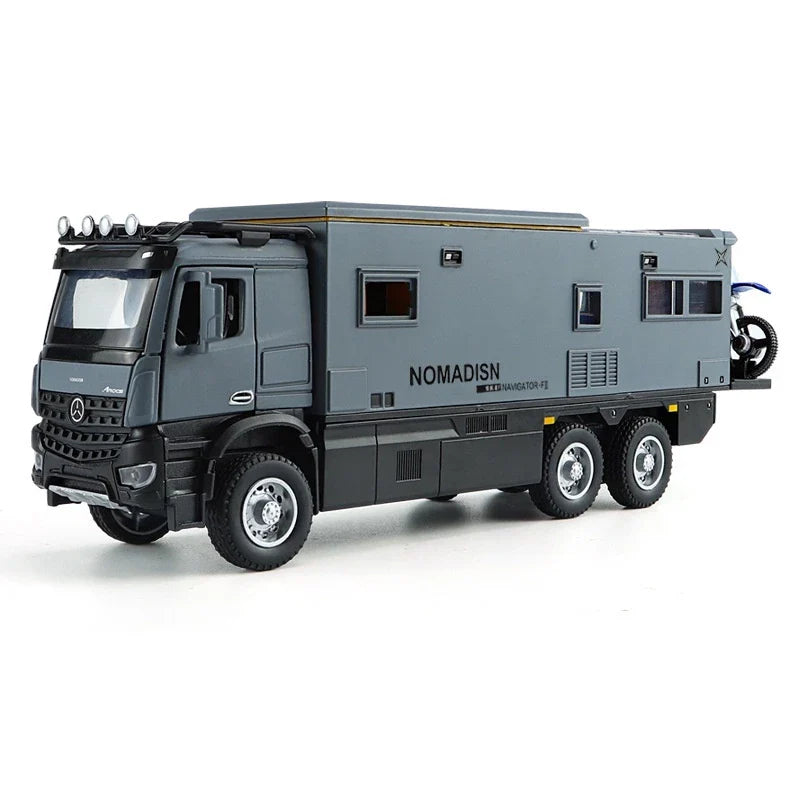 BIG SIZE MERCEDES-BENZ NOMADISON RV 1:24 DIE CAST MODEL CAR WITH DOOR OPENING ENGINE HOOD & TRUNK OPENING, PULL BACK ALLOY TOY CAR WITH LIGHT SOUND [SIZE:-23CM*8CM*6CM]【 MULTICOLOR 】