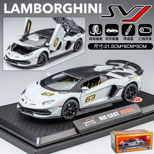 LAMBORGHINI SVJ-63 1:24 DIECAST METAL TOY CAR (MULTICOLOUR :- GRAY, GREEN ,YELLOW, BLACK)