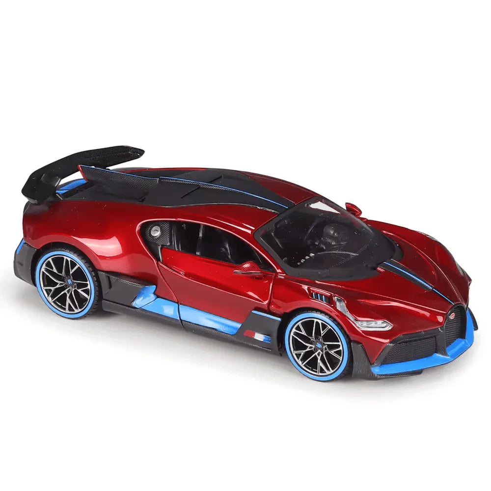 BUGATTI DIVO 1:24 DIECAST METAL TOY CAR (MULTICOLOUR :- GRAY, RED, WHITE)