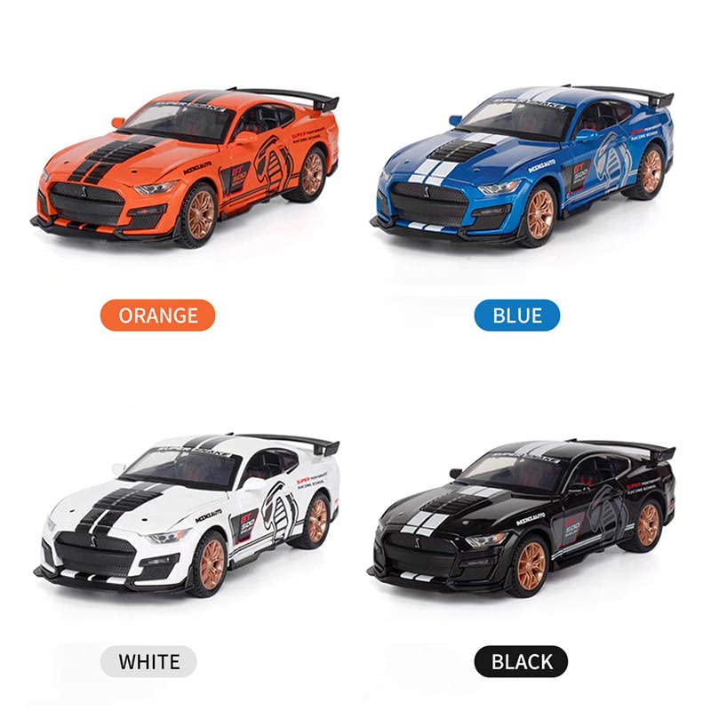 MUSTANG GT500 1:32 DIECAST METAL TOY CAR (MULTICOLOUR :- ORANGE, BLACK, BLUE, WHITE)