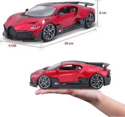 BUGATTI DIVO 1:24 DIECAST METAL TOY CAR (MULTICOLOUR :- GRAY, RED, WHITE)