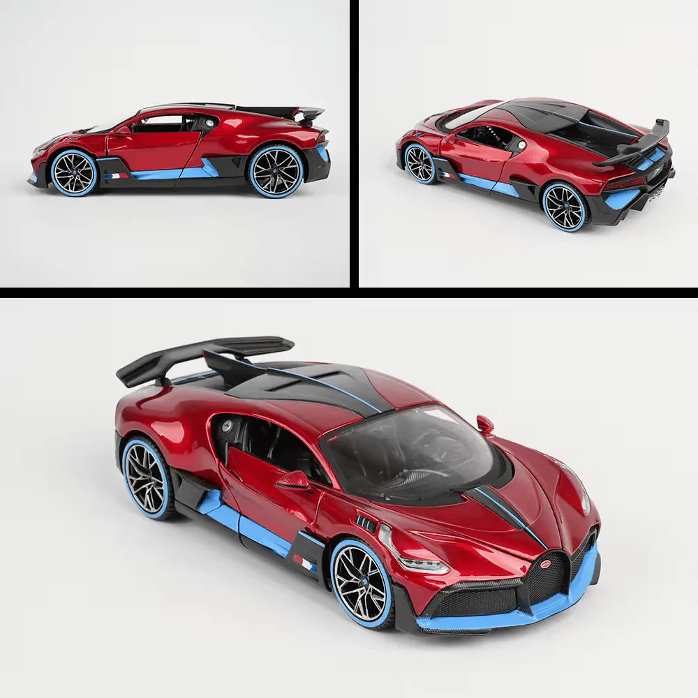 BUGATTI DIVO 1:24 DIECAST METAL TOY CAR (MULTICOLOUR :- GRAY, RED, WHITE)