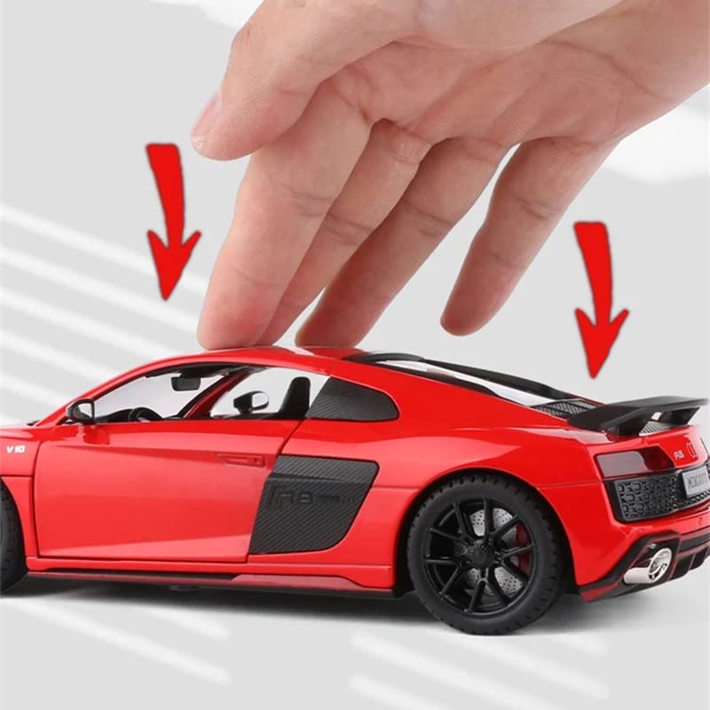 AUDI R8 V10 1:24 DIECAST METAL TOY CAR (MULTICOLOUR :-GREEN, BLACK, ORANGE, RED)