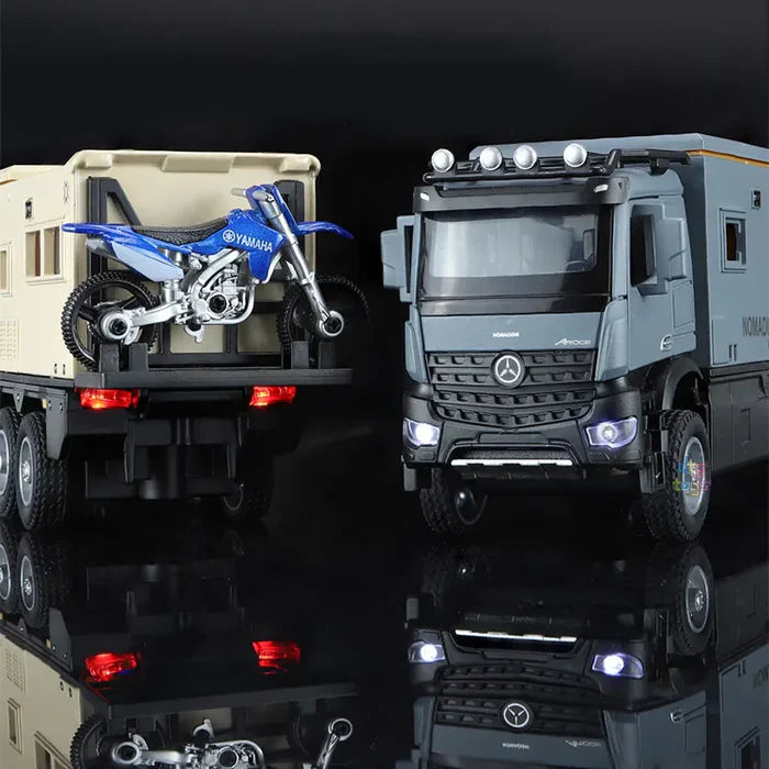 BIG SIZE MERCEDES-BENZ NOMADISON RV 1:24 DIE CAST MODEL CAR WITH DOOR OPENING ENGINE HOOD & TRUNK OPENING, PULL BACK ALLOY TOY CAR WITH LIGHT SOUND [SIZE:-23CM*8CM*6CM]【 MULTICOLOR 】