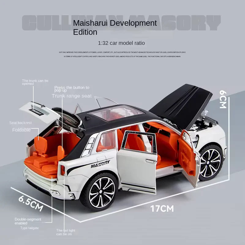 Rolls Royce Cullinan Masory 1:32 Dicast Metal Toy Car Openable Doors & Light,Music {SIZE :- 16CM*6.5CM*5CM}[MULTI COLOR]