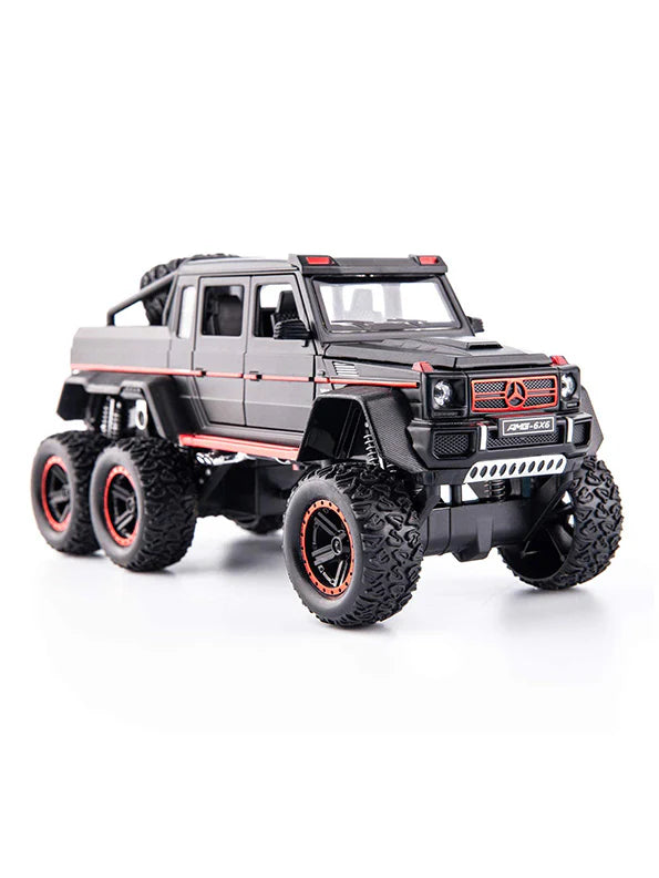 Mercedes Benz G63 6x6 1:22 Diecast Metal Toy Car (Muticolour :- Red, Black, White) [Size : 21Cm*9Cm*10Cm]