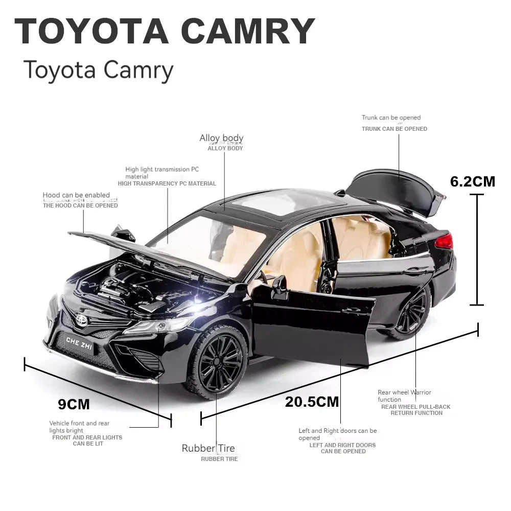 TOYOTA CAMRRY 1:24 DIECAST METAL TOY CAR (MULTICOLOUR :- BLACK, WHITE, RED)