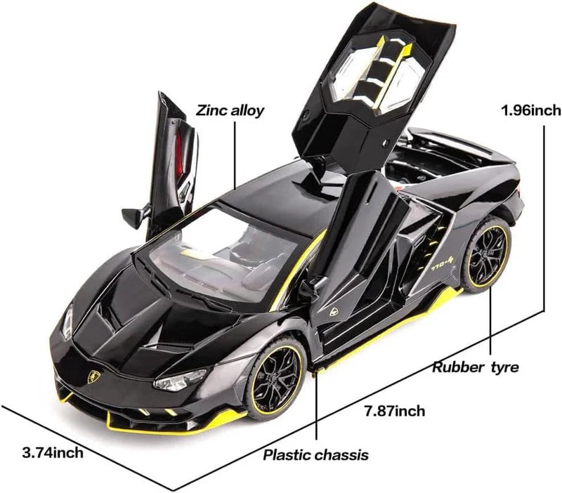 LAMBORGHINI CENTENARIO LP770 1:24 DIECAST METAL TOY CAR (MULTICOLOUR :- BLACK, RED, YELLOW)