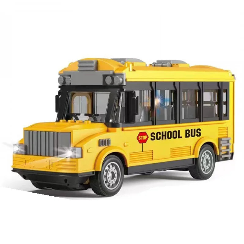 Parentroved-App 4CH RC Ambulance Toy - Yellow School Bus Vehicle with Lights and Sound RC School Bus - 1/30 Scale Remote Control Toy for Kids