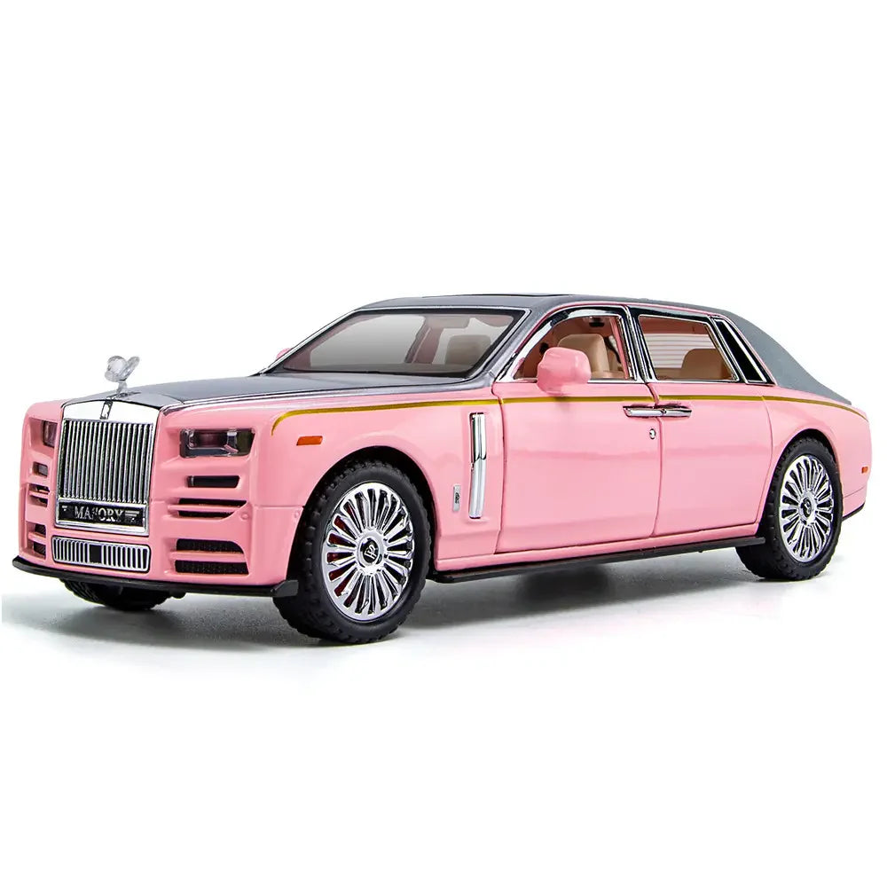 BIG SIZE ROLLS ROYCE PHANTOM 1:24 DIECAST METAL PULLBACK TOY CAR WITH OPENABLE DOORS & LIGHT, MUSIC BOYS CAR FOR KIDS BEST TOYS GIFTS TOYS FOR KIDS [SIZE:-22CM*10CM*9CM]【 MULTICOLOR 】