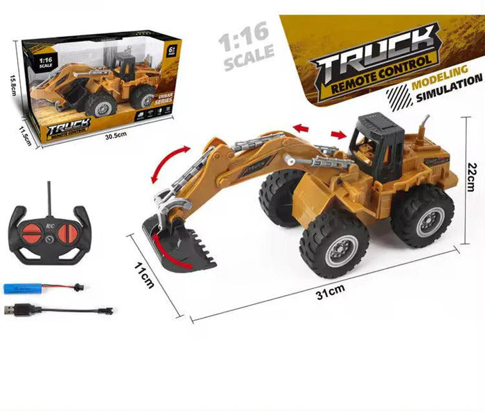 5CH FUNCTIONAL RC EXCAVATOR, REMOTE CONTROL CONSTRUCTION VEHICLES WITH LIGHTS, REMOTE CONTROL EXCAVATOR FOR KIDS