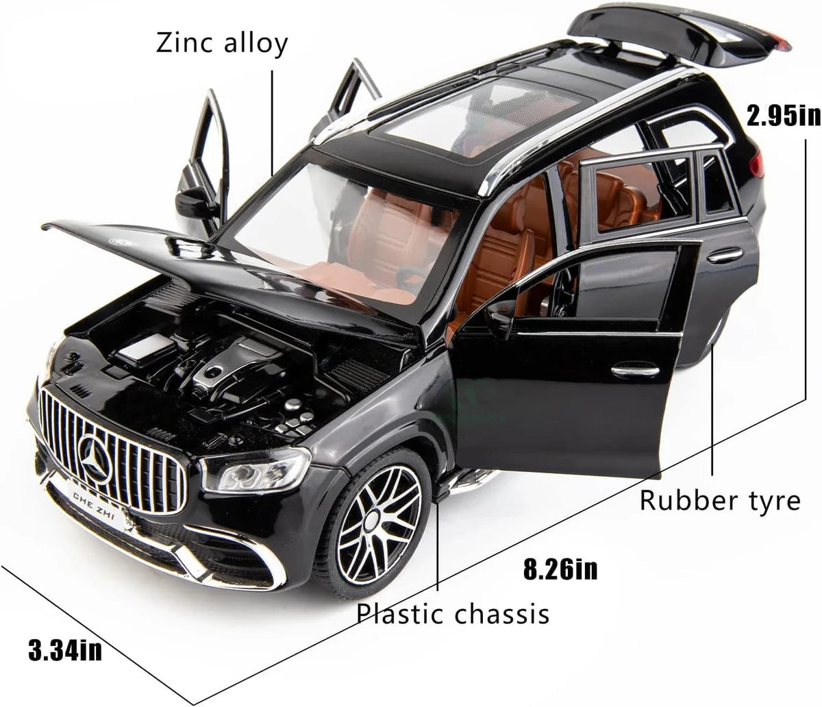 MERCEDES BENZ GLS63 MAYBACH 1:24 DIECAST METAL TOY CAR (MULTICOLOUR :- BLACK, GREEN, WHITE)