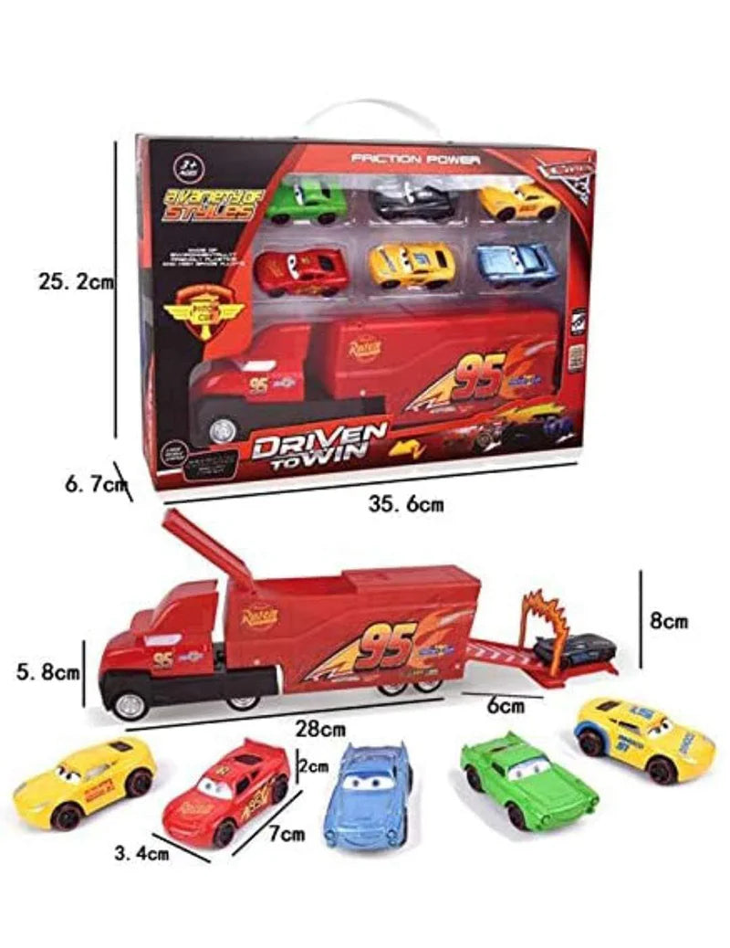 SET OF 7 PIXAR CARS 3 LIGHTNING MCQUEEN JACKSON STORM MACK UNCLE TRUCK 1:55 ALLOY TOY TRUCK CARS BEST TOY GIFT FOR KIDS- PACK OF 7, MULTICOLOR