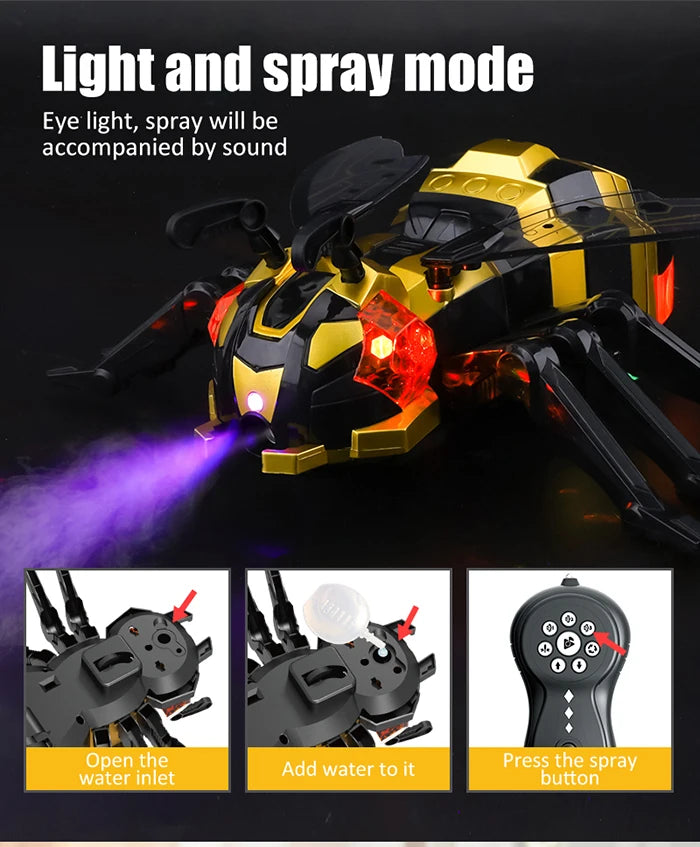 Remote Control Bee Kids Toys - Realistic RC Bee Robot, Robot Toys for Kids with Music, LED Light