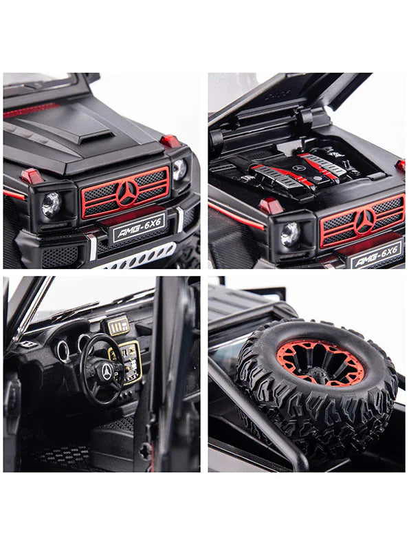 Mercedes Benz G63 6x6 1:22 Diecast Metal Toy Car (Muticolour :- Red, Black, White) [Size : 21Cm*9Cm*10Cm]