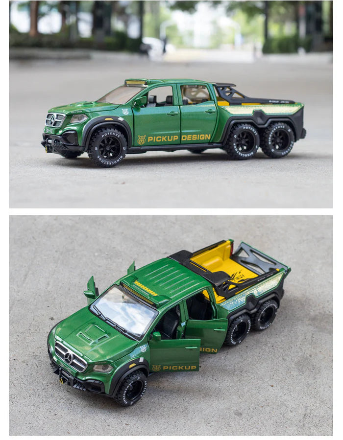 AMG*6-6-PICKUP 1:24 DIECAST METAL TOY CAR (MULTICOLOUR :-BLACK, GREEN ,RED)