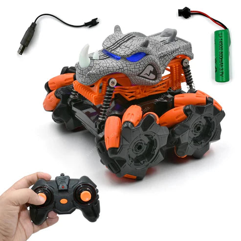 Monster Trucks for Kids Dinosaur Toys 1:15 Scale RC Car 360°Rotation 4WD Stunt Car Remote Control Car