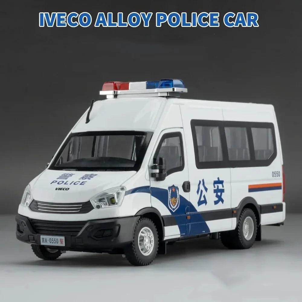 BIG SIZE POLICE VAN 1:24 DIECAST METAL TOY CAR (MULTICOLOUR :- BLACK, WHITE)