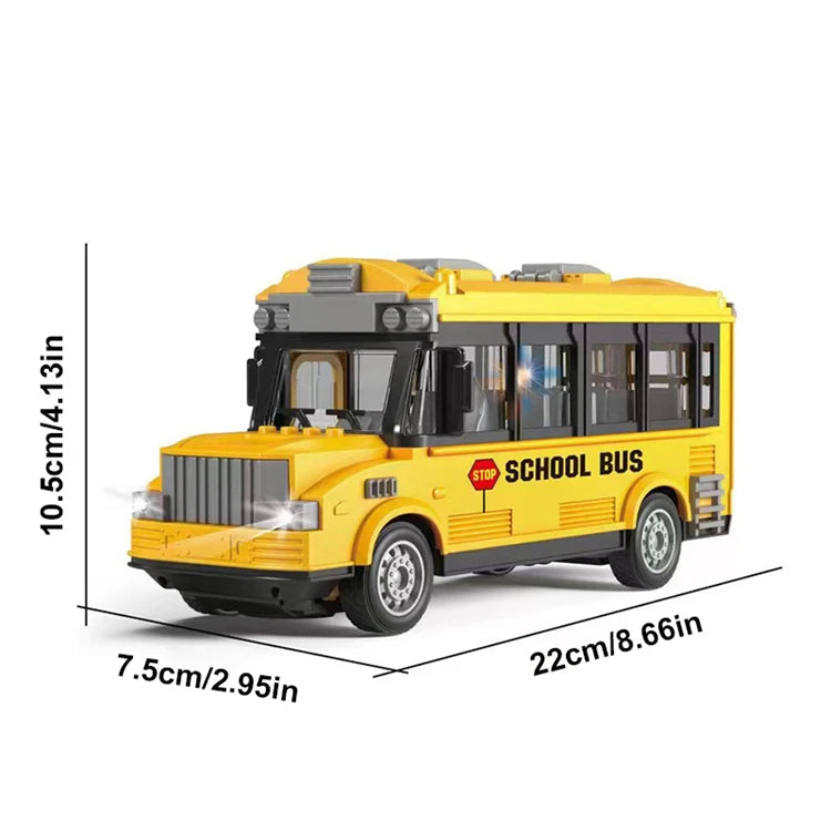 Parentroved-App 4CH RC Ambulance Toy - Yellow School Bus Vehicle with Lights and Sound RC School Bus - 1/30 Scale Remote Control Toy for Kids