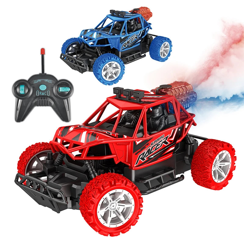 Remote Control High Speed Monster Truck Rc Rock Crawler Car with Water Spray Booster Led Light & Rechargeable Battery