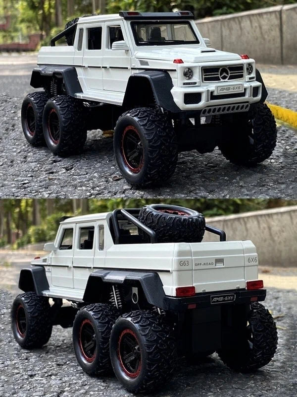 Mercedes Benz G63 6x6 1:22 Diecast Metal Toy Car (Muticolour :- Red, Black, White) [Size : 21Cm*9Cm*10Cm]