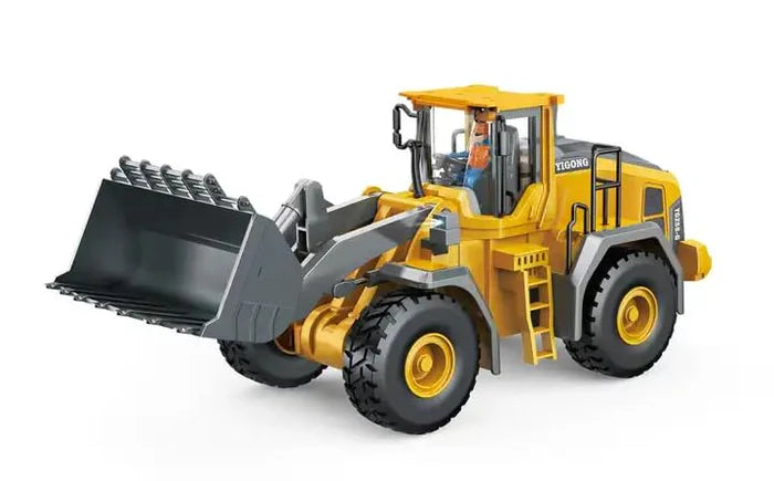 RC BULLDOZER TOY 1/24 SCALES 9 CHANNEL HIGH SIMULATION CONSTRUCTION VEHICLE TOY WITH LED LIGHT & SOUND 2.4G RC CONSTRUCTION TRUCK TOY USB RECHARGEABLE RC TRUCK TOY FOR KIDS 3+-MULTICOLOR