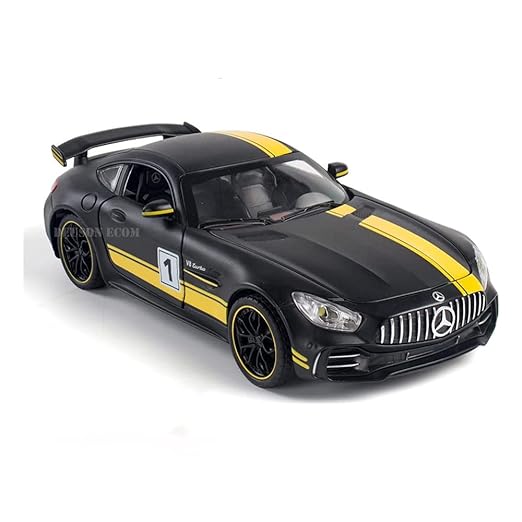 Mercedes Benz AMG GTR 1:24 Die Cast Metal Toy Car With Sound and Light for Kids Boy Girl Gift (Multi Color) [Size : 20Cm*8Cm*7Cm]