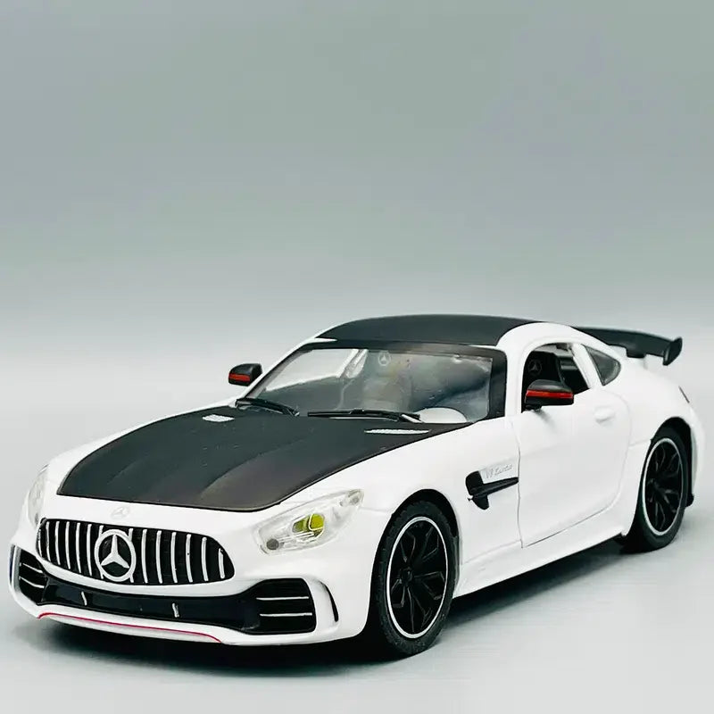 Mercedes Benz AMG GTR 1:24 Die Cast Metal Toy Car With Sound and Light for Kids Boy Girl Gift (Multi Color) [Size : 20Cm*8Cm*7Cm]