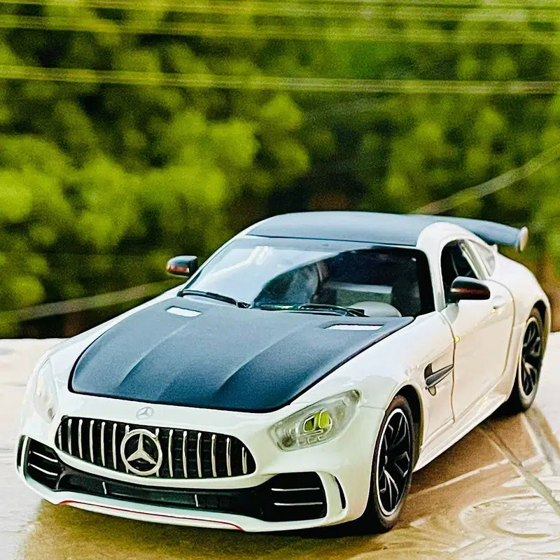 Mercedes Benz AMG GTR 1:24 Die Cast Metal Toy Car With Sound and Light for Kids Boy Girl Gift (Multi Color) [Size : 20Cm*8Cm*7Cm]