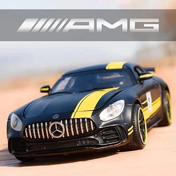 Mercedes Benz AMG GTR 1:24 Die Cast Metal Toy Car With Sound and Light for Kids Boy Girl Gift (Multi Color) [Size : 20Cm*8Cm*7Cm]