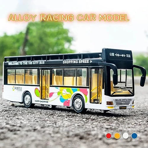 METAL BUS TOYS FOR KIDS DIECAST BUS TOY WITH LIGHT SOUND PULL BACK COLLECTION BUS TOYS FOR BOY KIDS