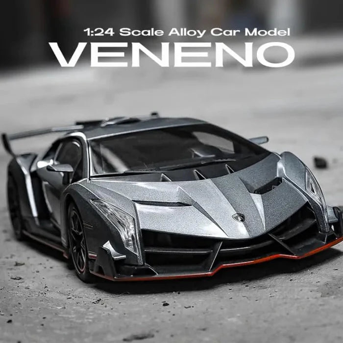 LAMBORGHINI VENENO 1:24 DIECAST METAL TOY CAR (MULTICOLOUR :- RED, WHITE GRAY)